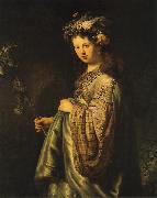REMBRANDT Harmenszoon van Rijn Saskia as Flora oil painting artist